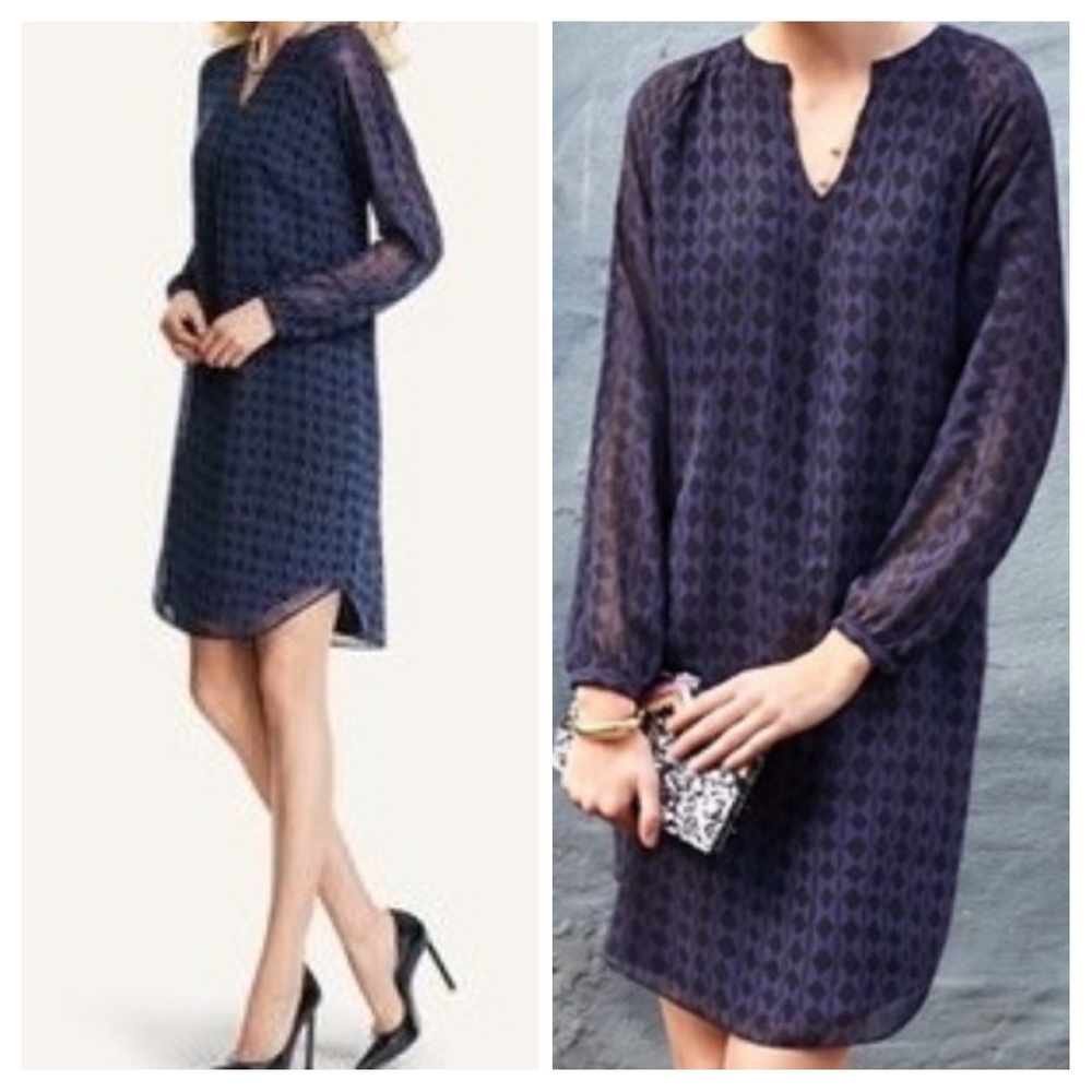 Cabi Harlequin Diamond Print Chiffon Dress #3102
